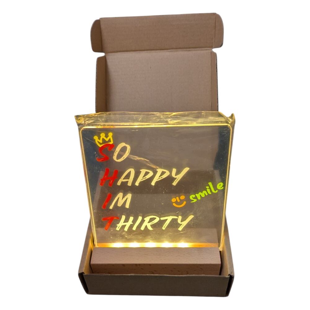 Acrylic LED Message Board Happy Im Thirty New In Box